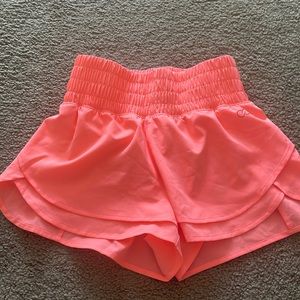carrie underwood high rise watermelon pink shorts